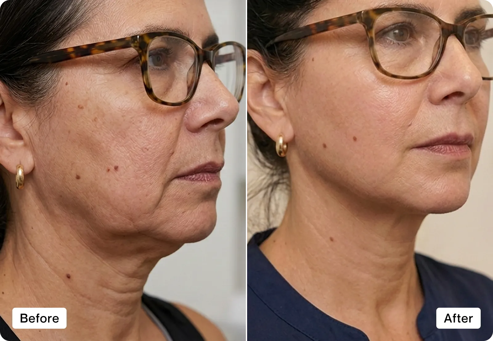 Diane before and after using RenewaLift