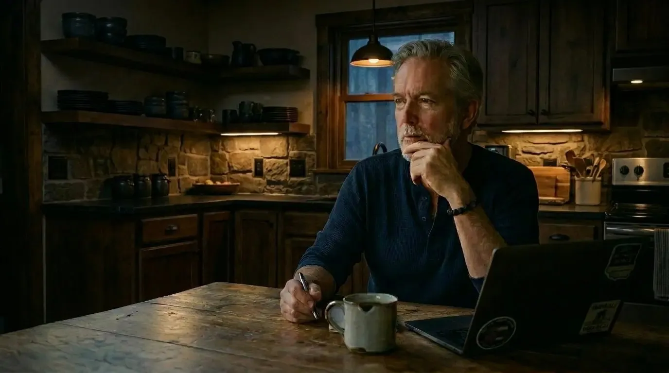 James Whitfield at his kitchen table in Bristol