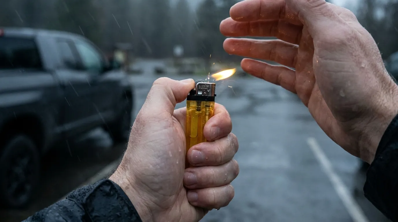Butane lighter failing in wind and rain