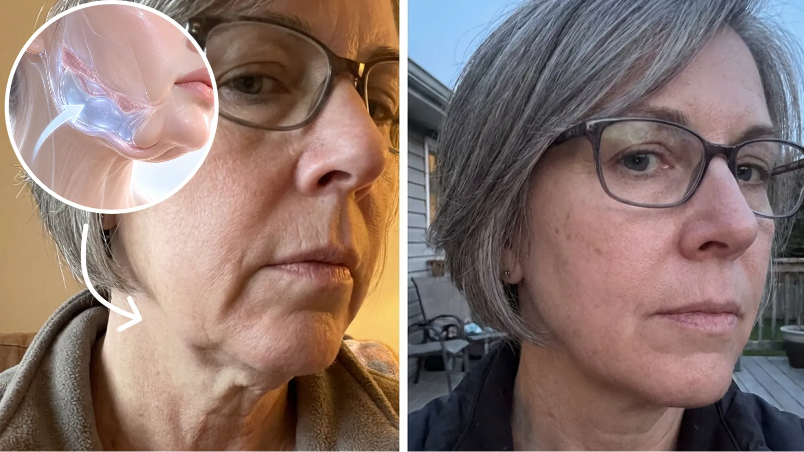 Lip before and after comparison