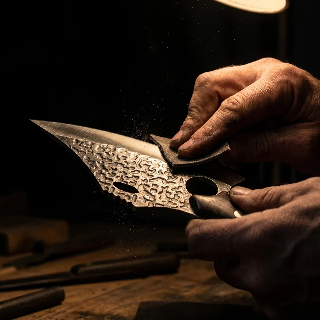 Craftsman working on a Gator blade