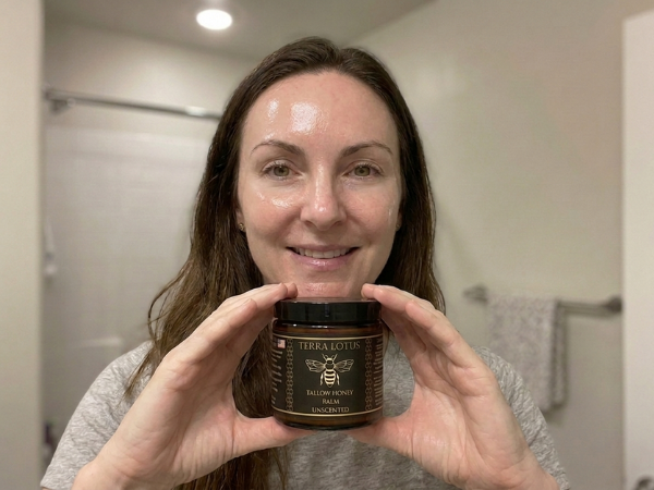 Soft moisturized skin after applying balm