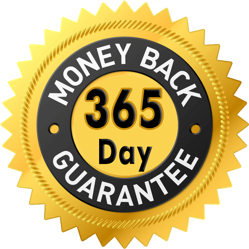 365-day money back guarantee seal