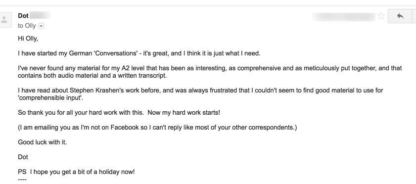 Student testimonial