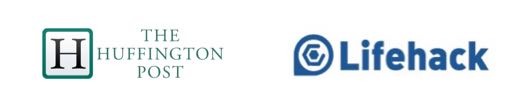 Huffington Post, Lifehack media logos