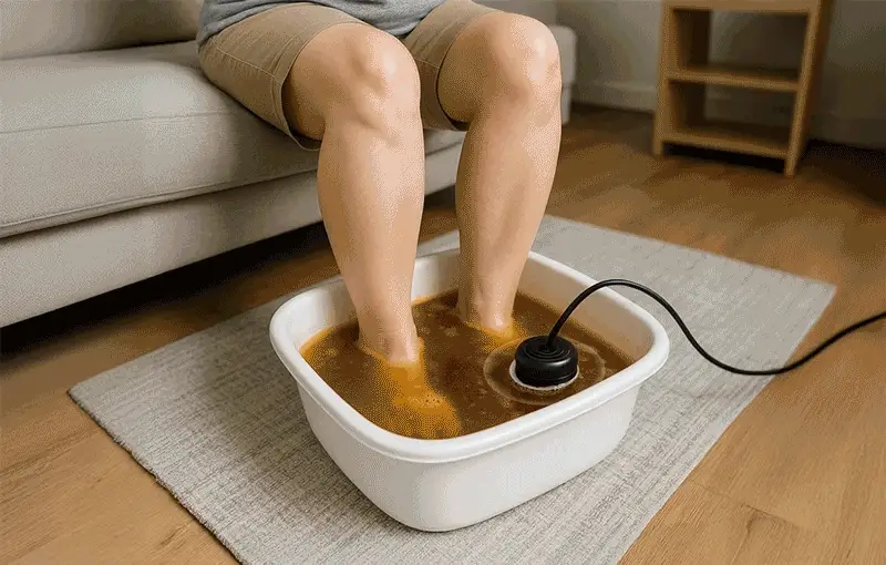 Animation of how the Healifeco Ionic Foot Spa works