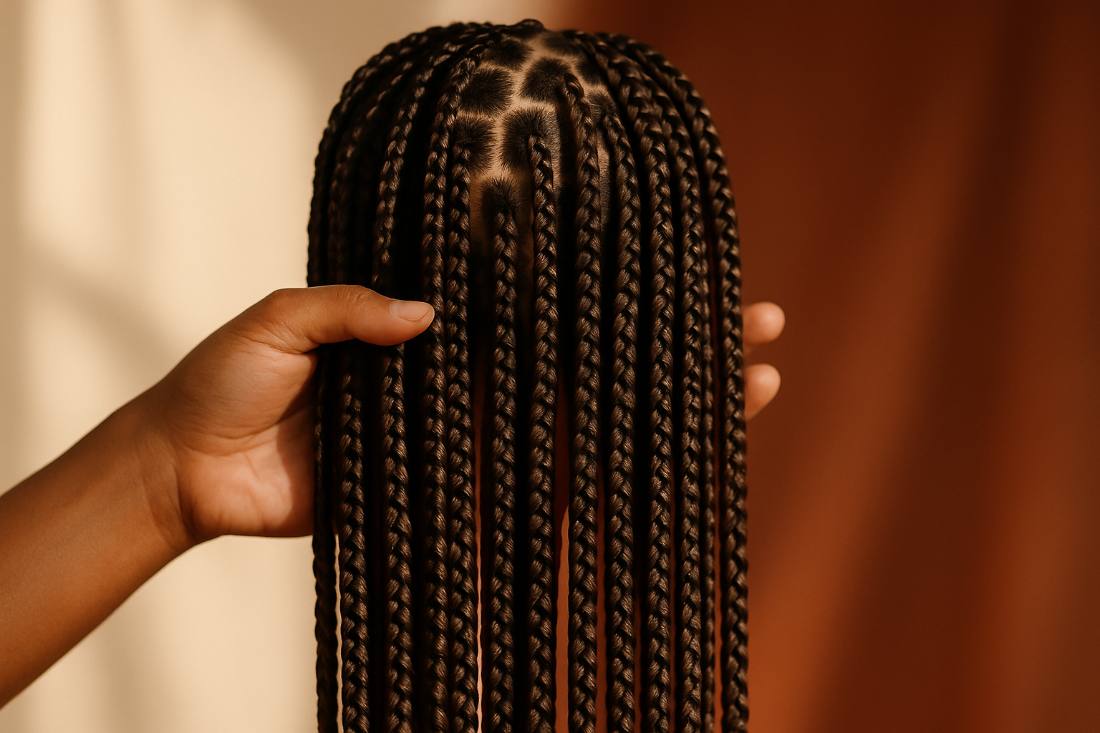 Finished knotless braids