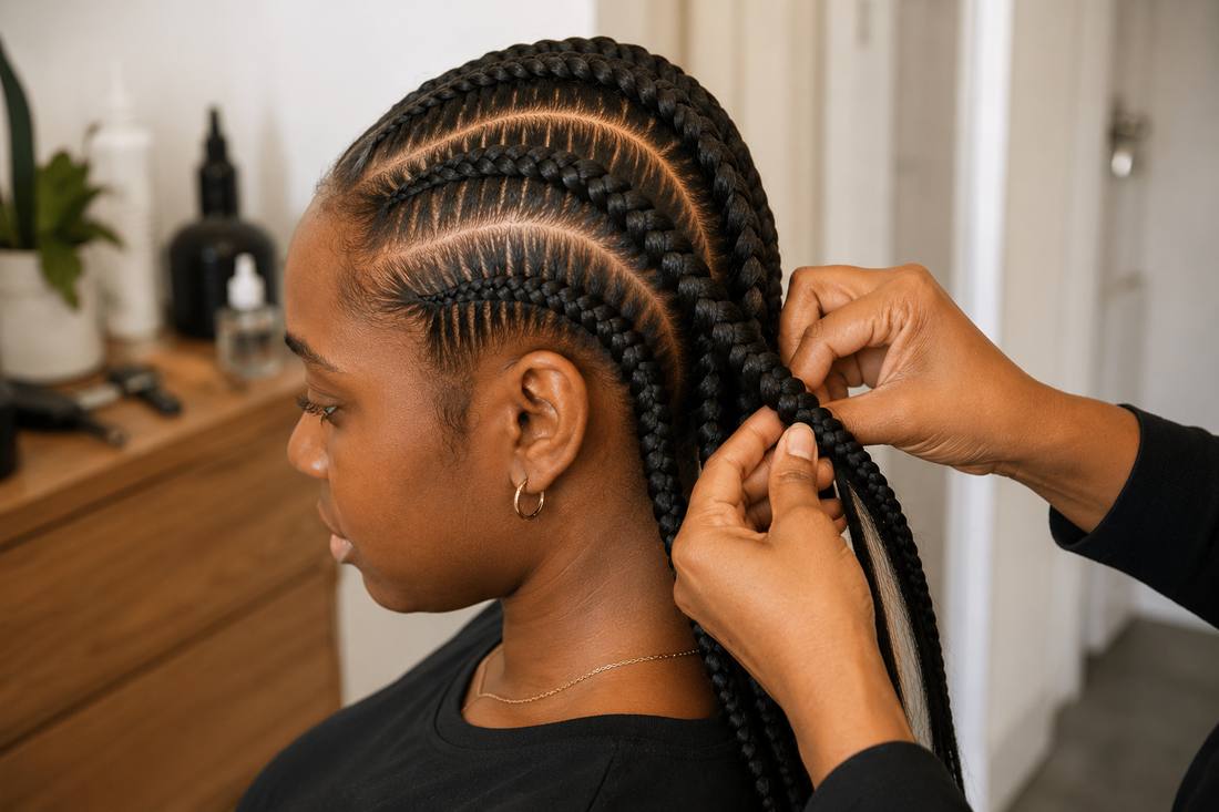 Stitch braids being installed — course footage