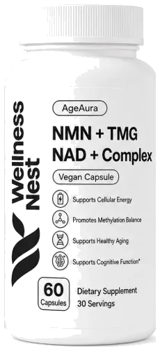 AgeAura NMN + TMG NAD+ Complex bottle