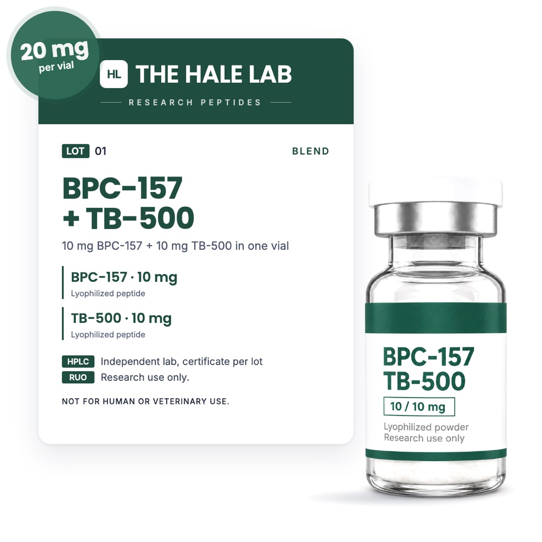 BPC-157 + TB-500 20 mg research vial