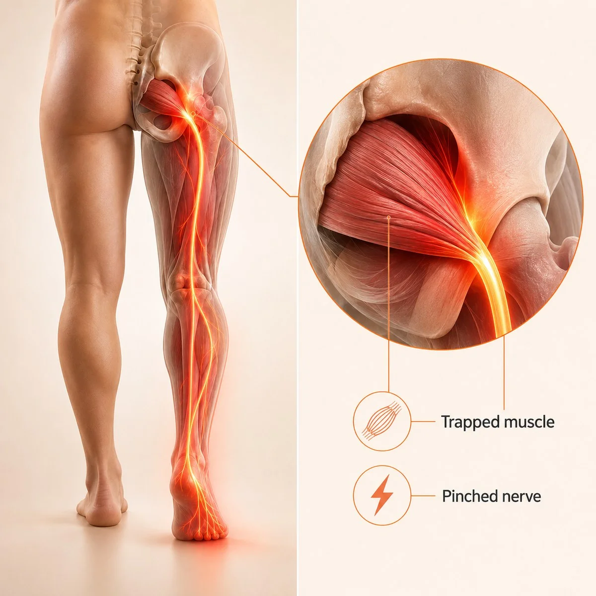 How low magnesium keeps the muscle gripped and strangles the sciatic nerve