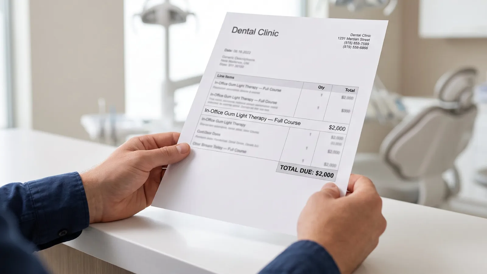 Clinic invoice versus GumRevive