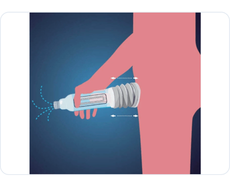 Illustration: releasing the valve to drain the chamber