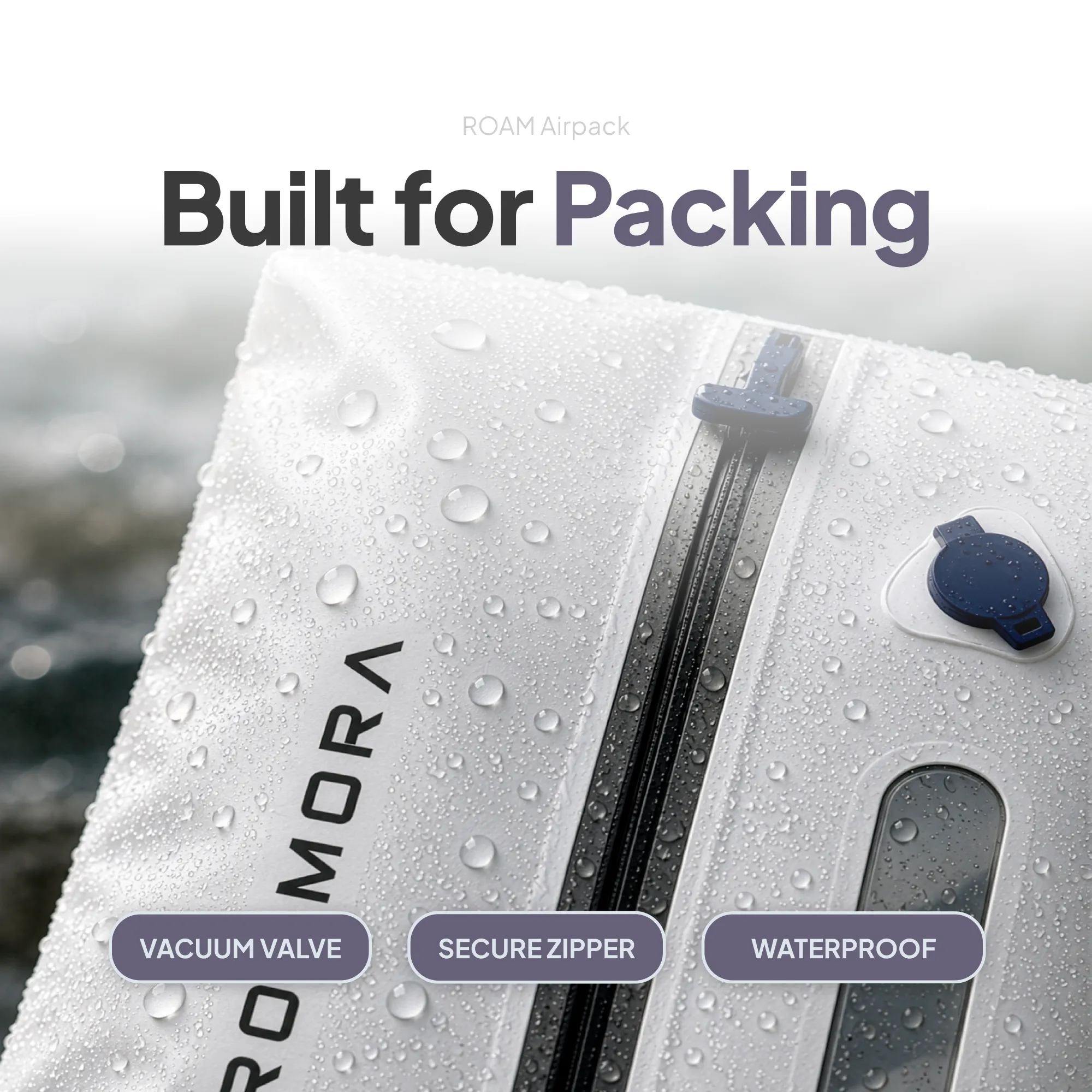ROAMORA Vacuum Kit, compression bag and rechargeable pump