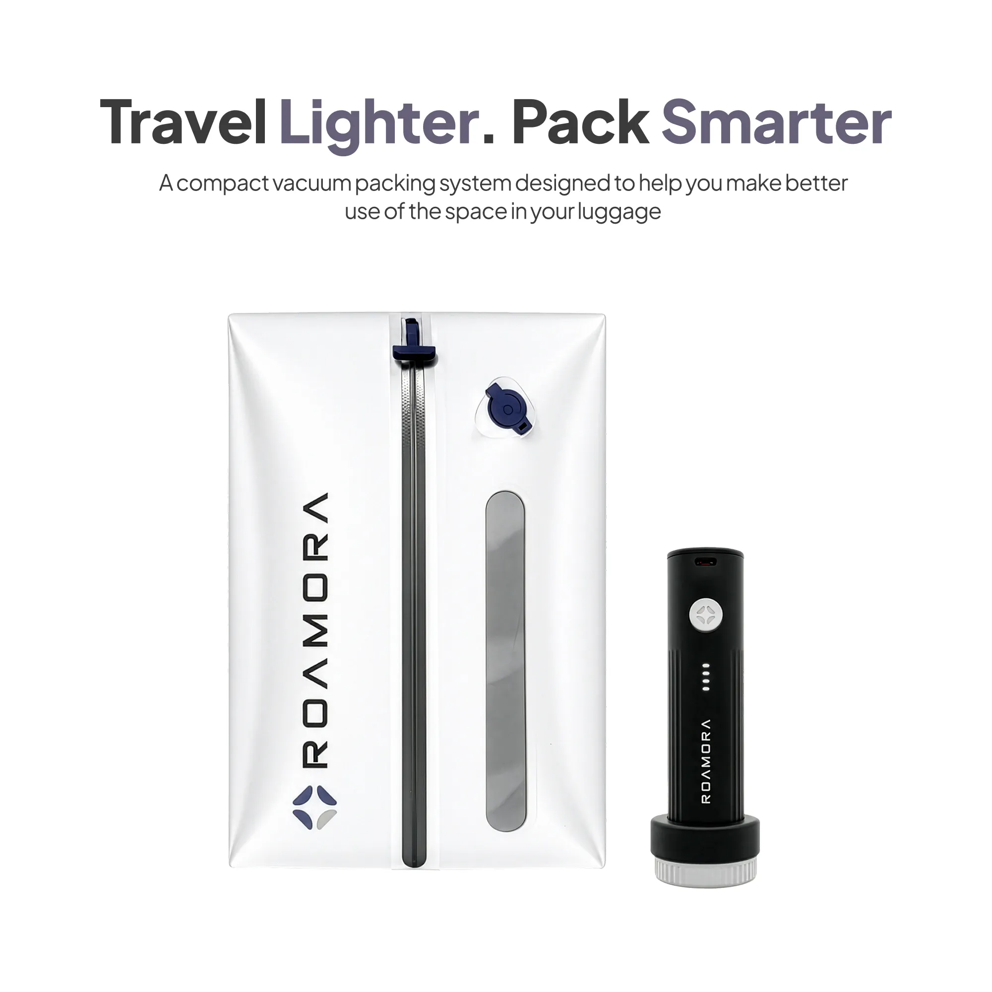 Loose packing next to vacuum packed clothes in the same suitcase