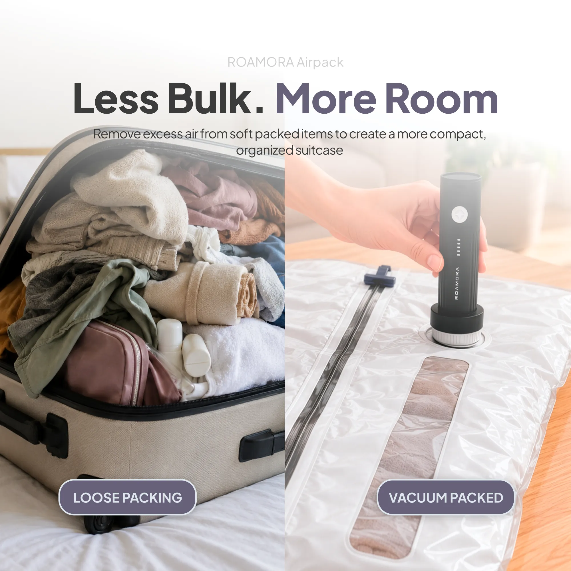 Pack, seal and compress in three steps