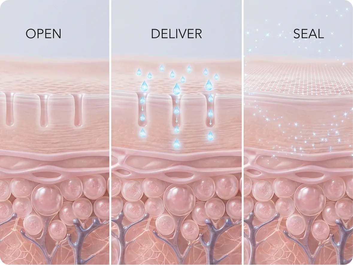 Open deliver and seal ingredient process