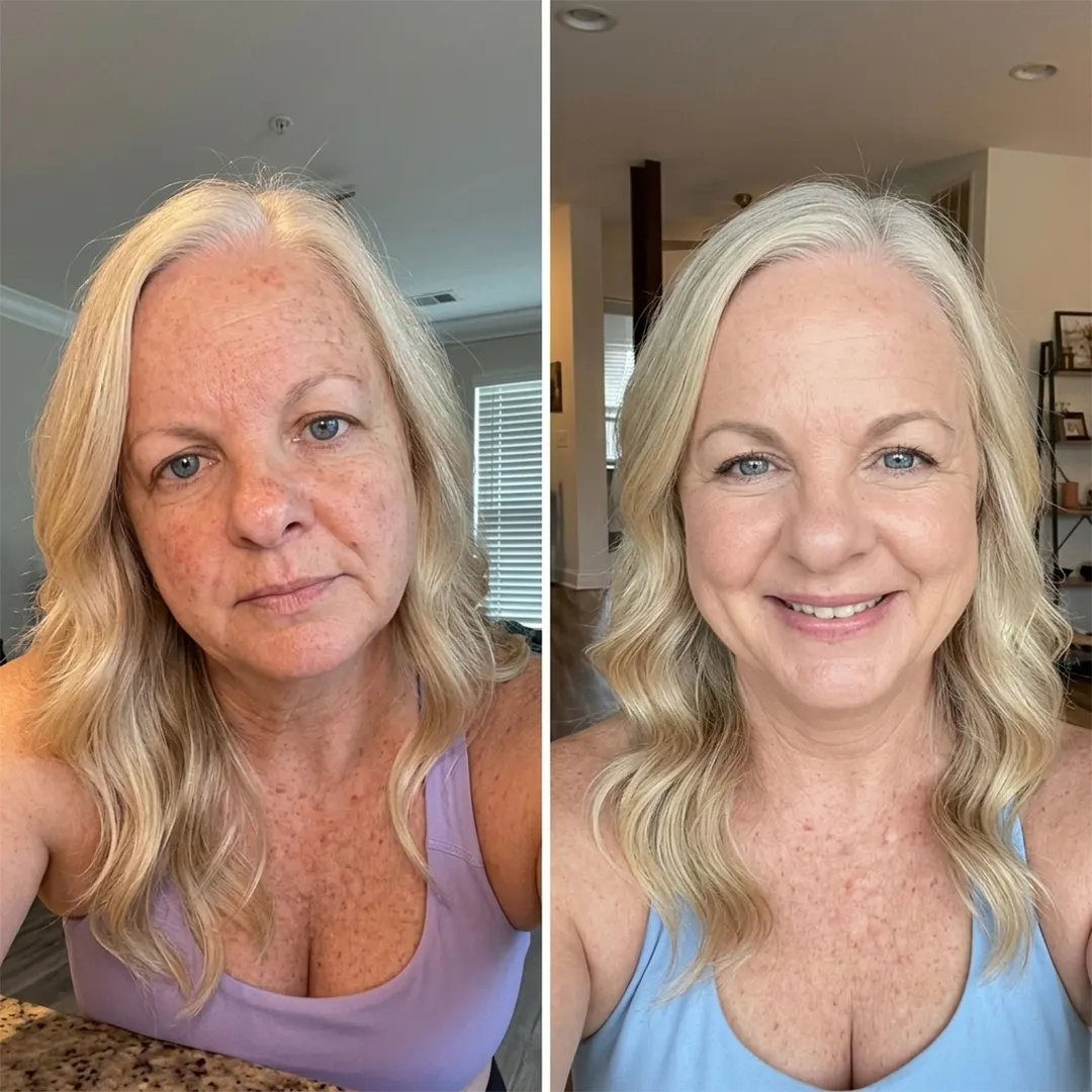 Customer before and after