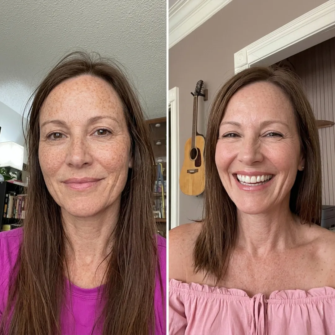 Customer before and after