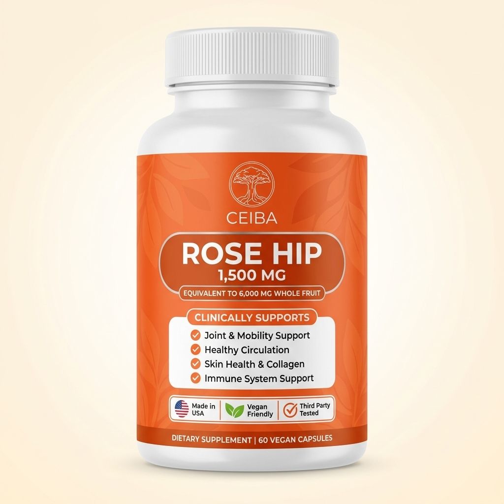 Ceiba Rose Hip 1500mg Capsules bottle