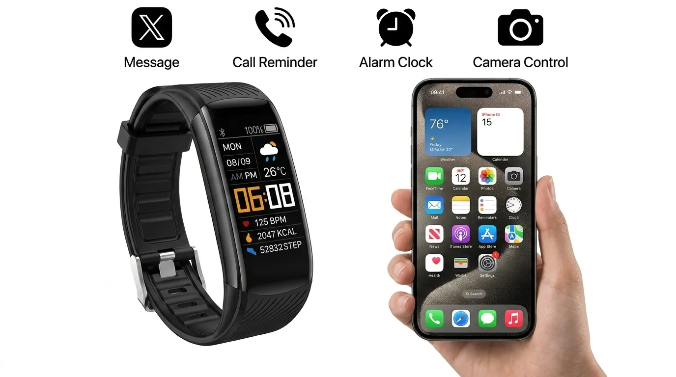 HeartCalm wrist tracker showing four numbers on screen