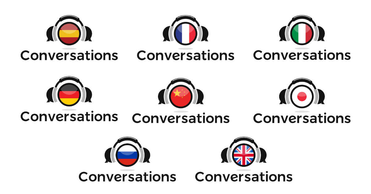 Conversations available in English, English, English, English, English, English, Russian and English
