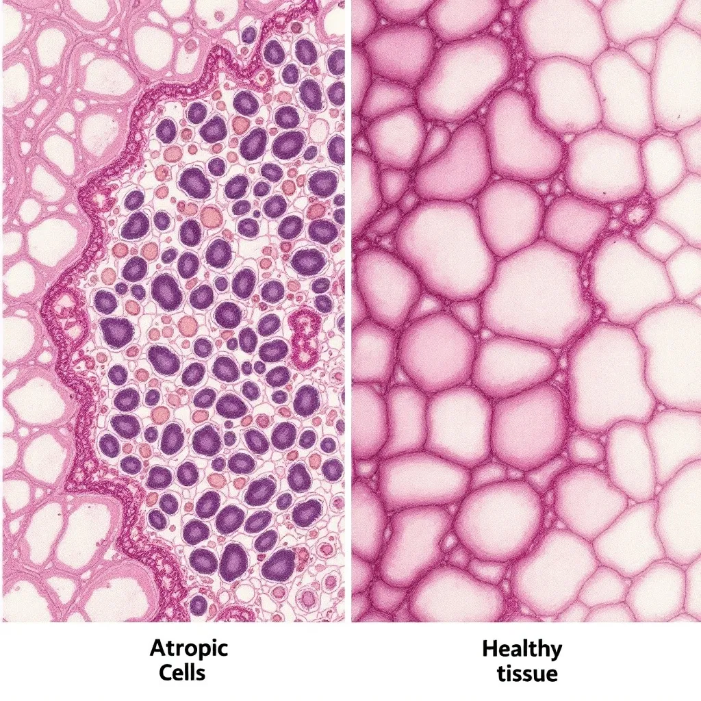 Vaginal tissue comparison - healthy vs atrophied