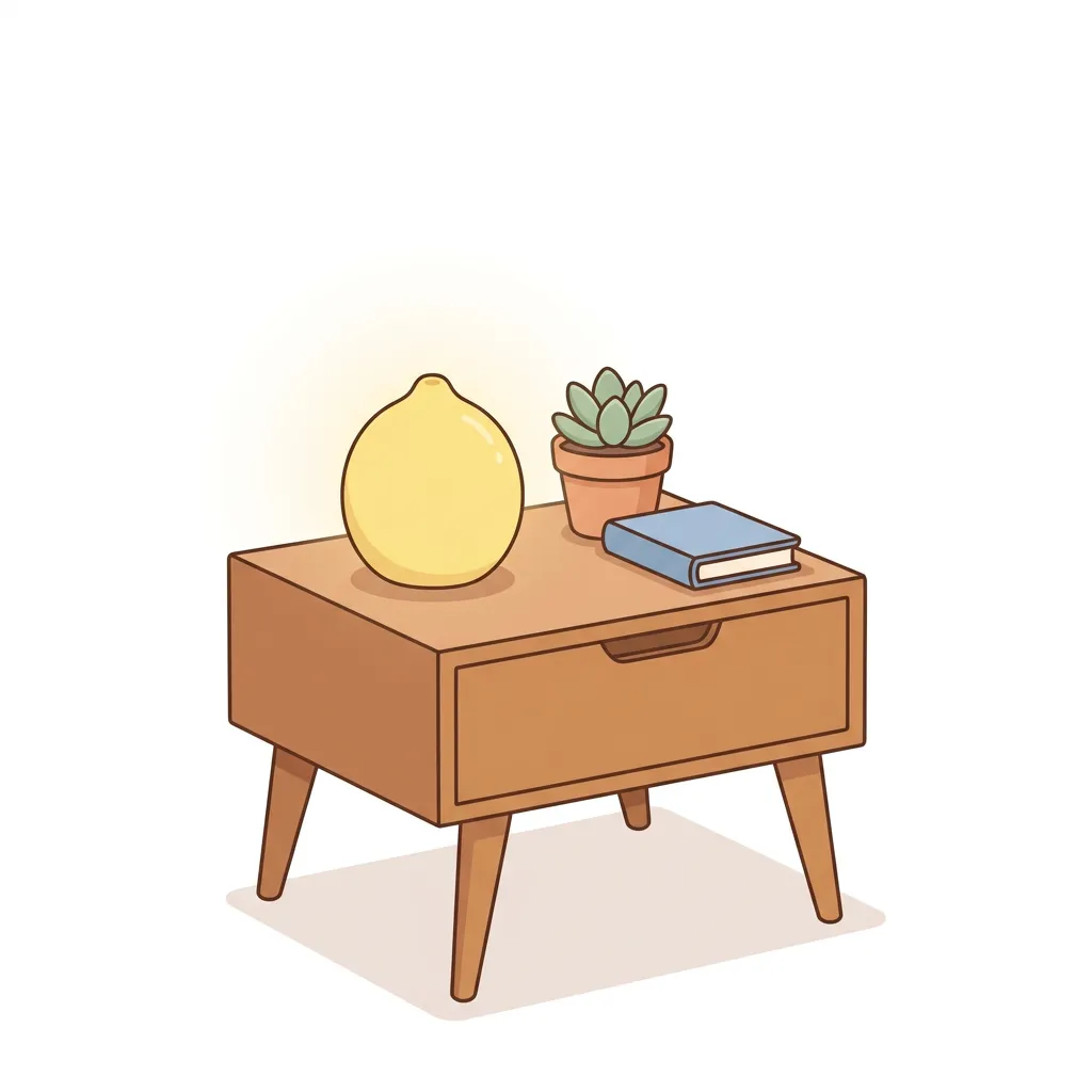 Lem device sitting discreetly on nightstand