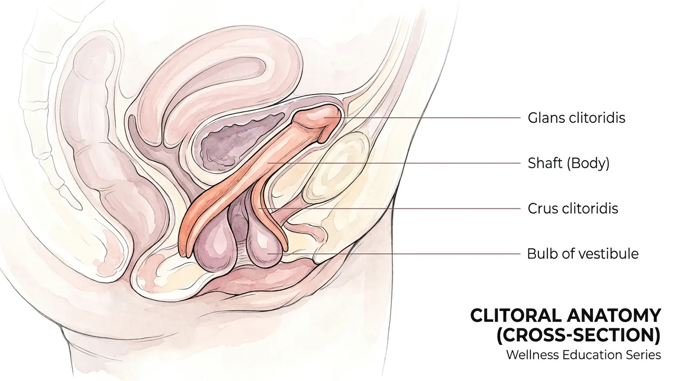 Clitoral anatomy cross-section diagram