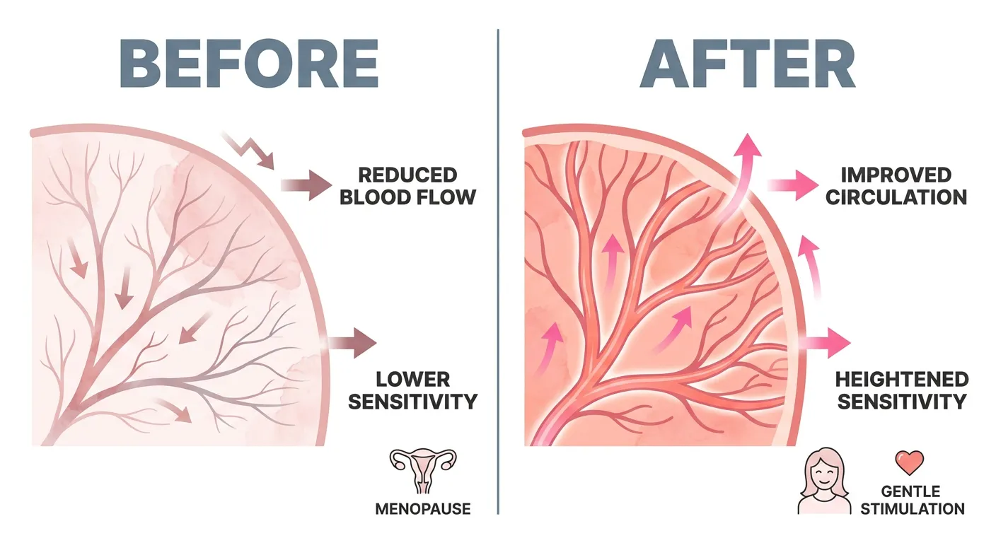 Blood flow comparison before and after menopause
